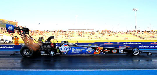 Phil Lamattina's 4.79 on top early in Top Fuel qualifying in Perth.