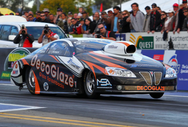Jason Hedges has surprised ANDRA Pro Stock fans with the announcement that he will be taking a break from racing next season in his Decoglaze Pontiac. Hedges has been one of the form runners in Pro Stock this season, finishing third in the 2010/11 series and sixth in this season, which has reached new levels of competitiveness.