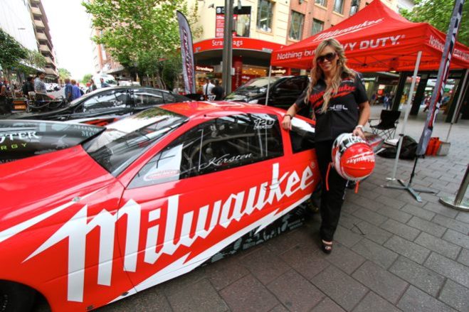 After successfully gaining her ANDRA competition license and becoming the first female to race in the heavily contested Pro Stock category, Kirsten Tucker is set to embark on her first season behind the wheel of the Milwaukee M18 FUEL Monaro. In an unveiling at Adelaide's Rundle Mall today, Kirsten said she is ready to open her points account at the event.