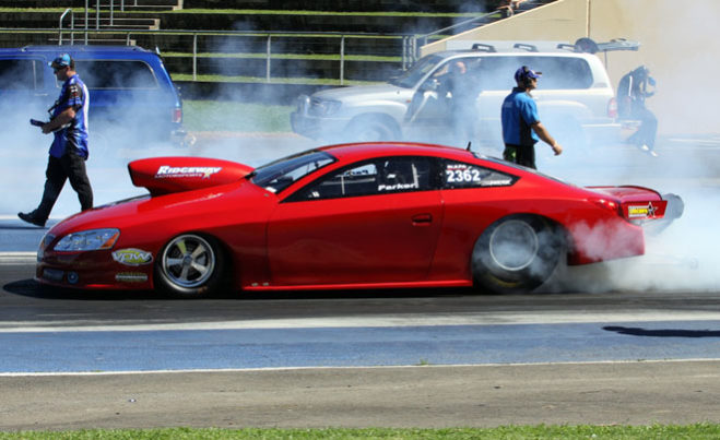 Super Stock drag racer Darren Parker says Fuchs South Coast Raceway in Portland will see records fall when the Aeroflow Sportsman Drag Racing Championship hits the Victorian venue on January 5 and 6. Parker said while racers in Super Stock will often try to protect their records by lowering them a little at a time, the same respect won’t be shown at Portland, where competition will be held over an eighth mile (201 metres) for the first time in the Aeroflow Sportsman Drag Racing Championship.