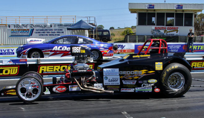 The first day of ANDRA championship drag racing in Victoria since 2001 saw Portland’s Fuchs South Coast Raceway come alive with over 150 race teams taking to the track in an historic round of the Aeroflow Sportsman Drag Racing Championship.