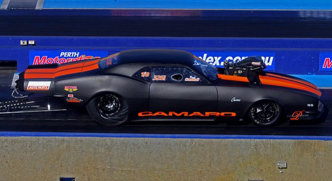 John Cannuli has rushed to have a second car made ready for this weekend’s Westernationals in Perth after his first Camaro was damaged extensively at a regional race in Victoria.