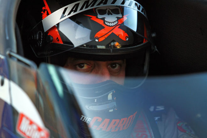 ANDRA Top Fuel points leader Phil Lamattina says three times world champion Larry Dixon is just another driver in a tough Top Fuel field when the Santo's Cranes Super 3 Extreme Drag Race rolls into Willowbank Raceway on March 29 and 30. Lamattina is the current points leader, having made every final in the season so far, and is looking forward to showing US visitor Dixon and his partner in crime, ace crew chief Lee Beard, what the Fuchs outfit is capable of.