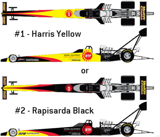 Damien Harris will soon be joining the Rapisarda Autosport International stable together with sponsor Best Tractor Parts and they want fans to help them choose the colour scheme for the new dragster.