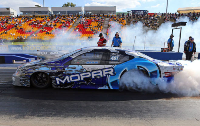 The 2013 Nitro Champs saw three first time professional winners in racing that ranged from the record breaking to the bizarre. Lee Bektash in Pro Stock, Russell Mills in Top Alcohol and Graeme Morell in Top Bike all scored their first pro victories on a day where the saying “to finish first, first you must finish” was more important than ever.