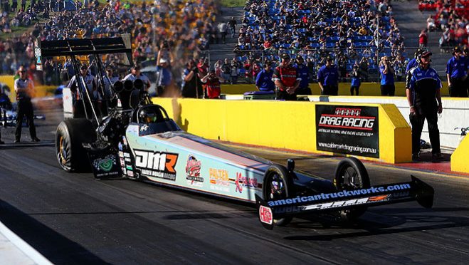 Darren Morgan and Luke Crowley appear to have a lock on their respective ANDRA Top Fuel and Pro Stock Motorcycle championships after victory at Fuchs Nitro Thunder presented by Crow Cams on Saturday at Melbourne’s Calder Park Raceway.