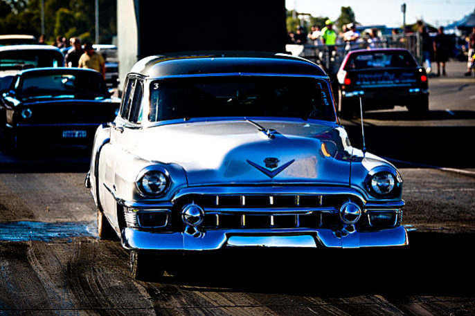 The Nostalgias at Perth Motorplex will see a wacky attempt at a Guinness World Record when Chris Boucher aims to make his 1953 Cadillac the quickest stretched limousine over a quartermile.