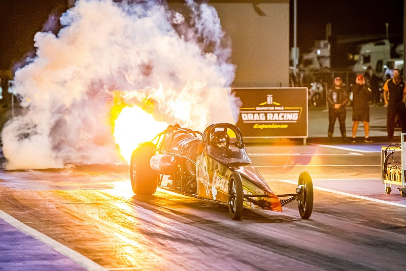 JET CAR ACTION READY TO POP AT MOTORPLEX